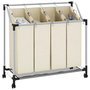 Voir la diapositive 4 : VIDAXL Trieuse a linge avec 4 sacs Creme Acier