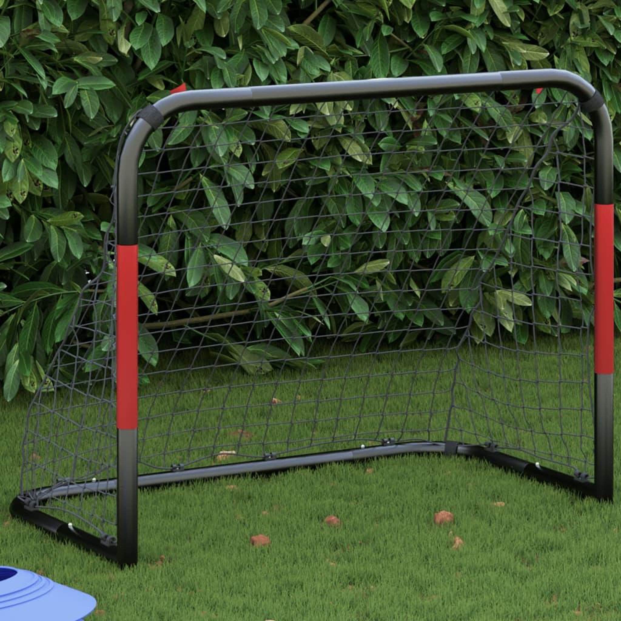 VIDAXL But de football avec filet rouge et noir 90x48x71 cm acier