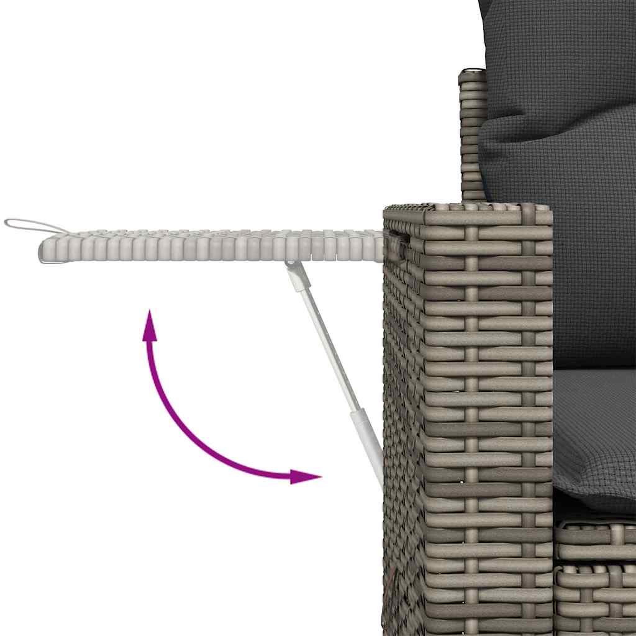 Voir la diapositive 4 : VIDAXL Salon de jardin avec coussins 10 pcs gris clair resine tressee