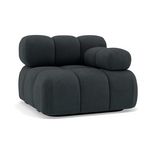 LISA DESIGN Ruby - module d'assise droit en velours texturé. Coloris disponibles : Noir, Gris, Orange, Beige, Bleu