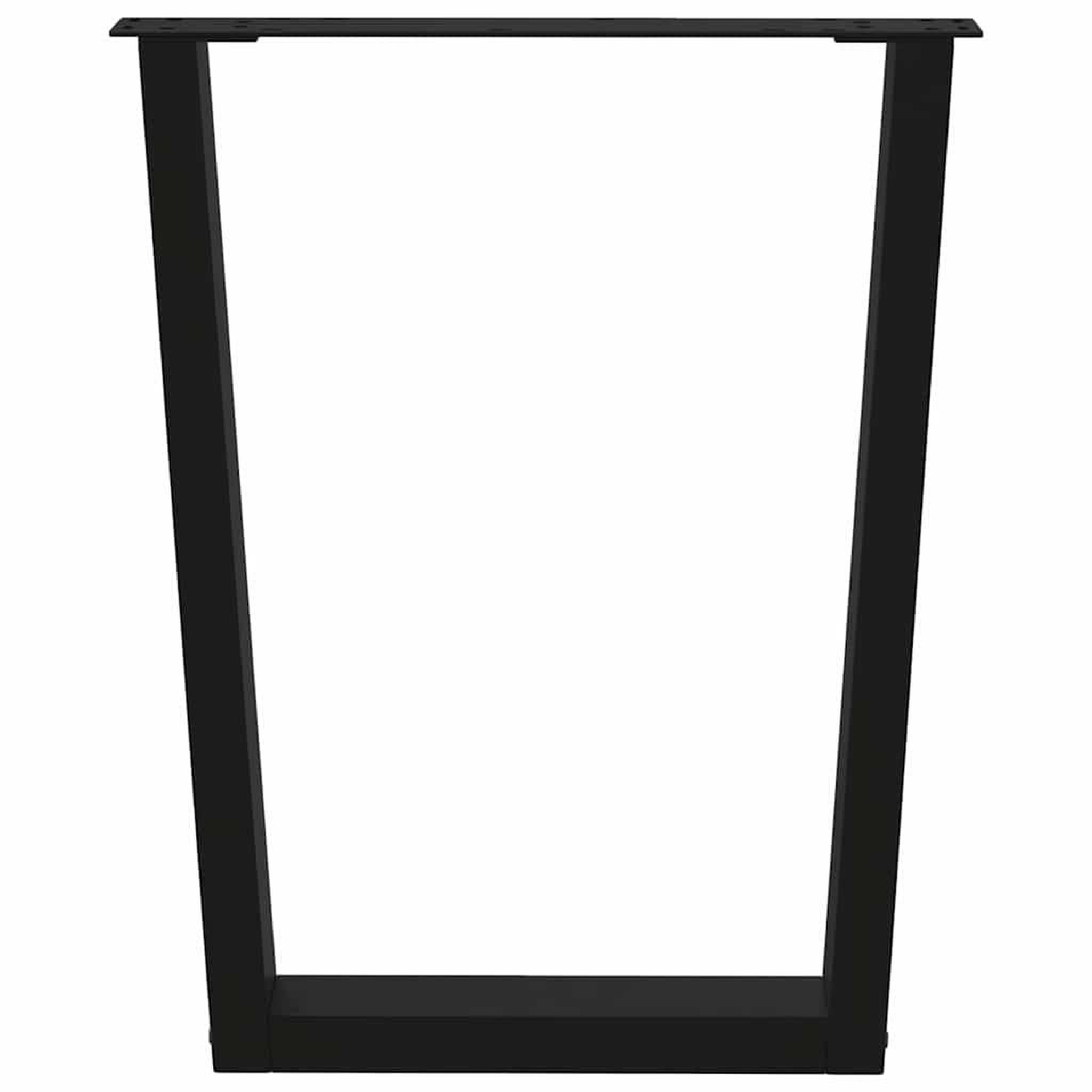 Voir la diapositive 5 : VIDAXL Pieds de table a manger forme de V 3 pcs noir 70x(72-73,3) cm