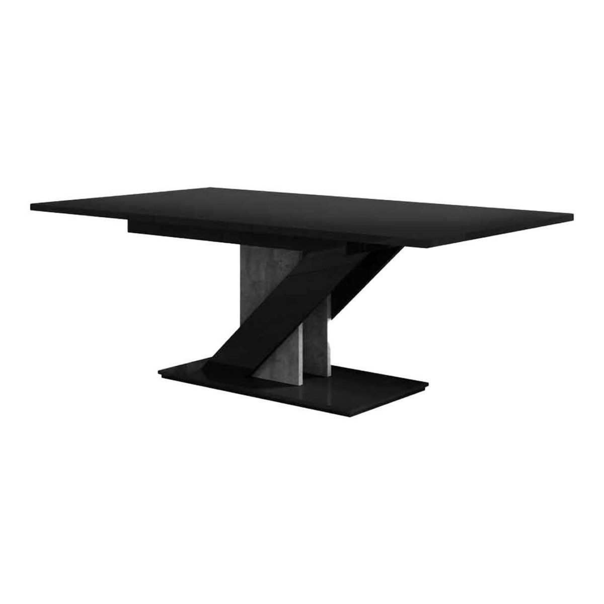 BEST MOBILIER Burnie - table à manger extensible - noir et effet béton - 4 à 6 personnes