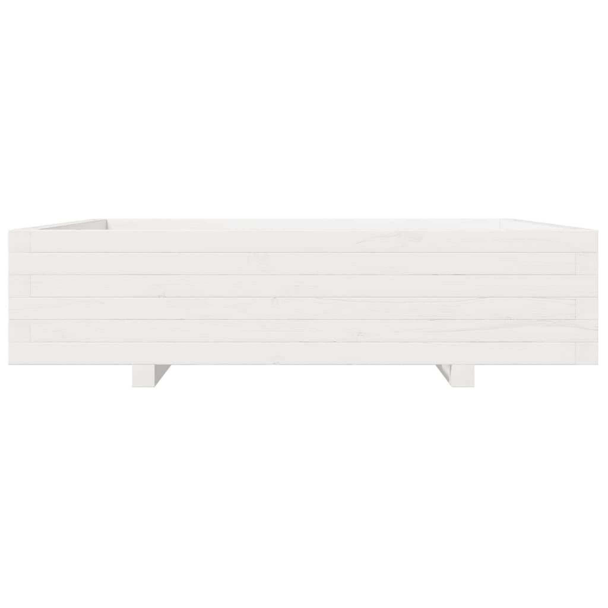 Voir la diapositive 5 : VIDAXL Jardiniere blanc 100x100x26,5 cm bois de pin massif