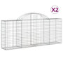Voir la diapositive 2 : VIDAXL Paniers a gabions arques 2 pcs 200x30x80/100 cm Fer galvanise