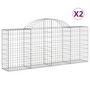 Voir la diapositive 2 : VIDAXL Paniers a gabions arques 2 pcs 200x30x80/100 cm Fer galvanise