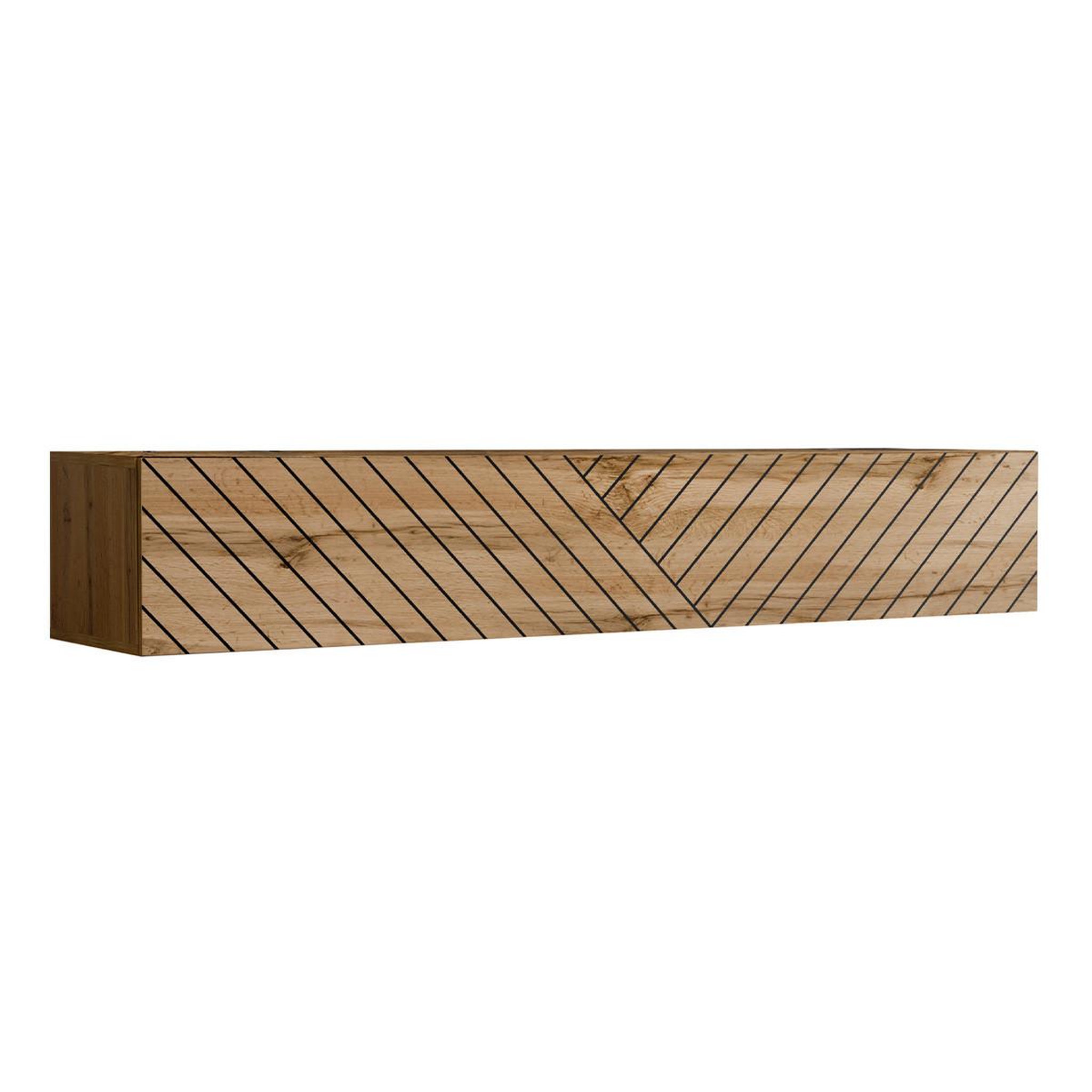 Paris Prix Banc tv mural design  switch lamel  180cm naturel rainuré