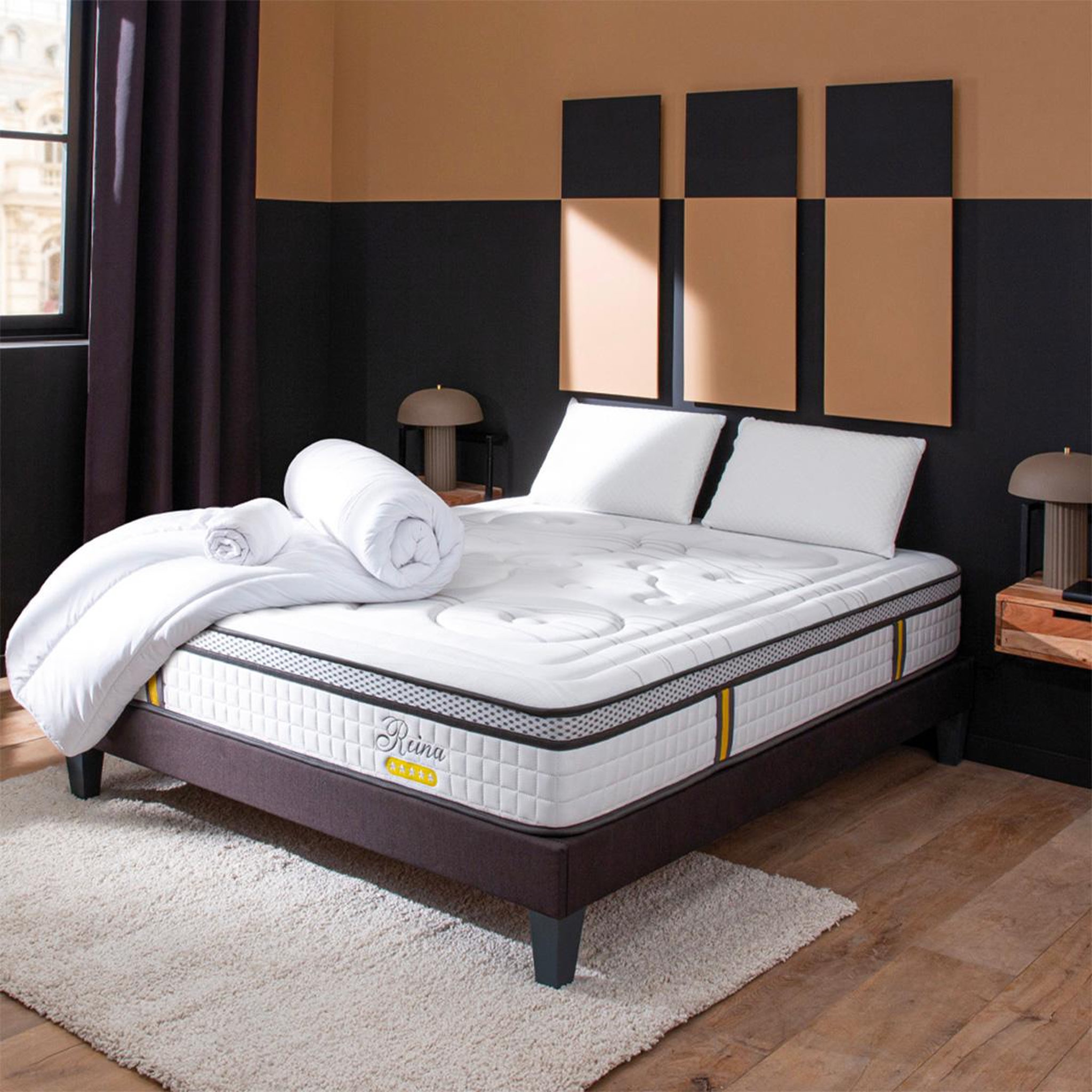 Voir la diapositive 3 : BELLECOUR Bellecour literie | pack prêt à dormir reina 2.0 | matelas ressorts ensachés + sommier + accessoires