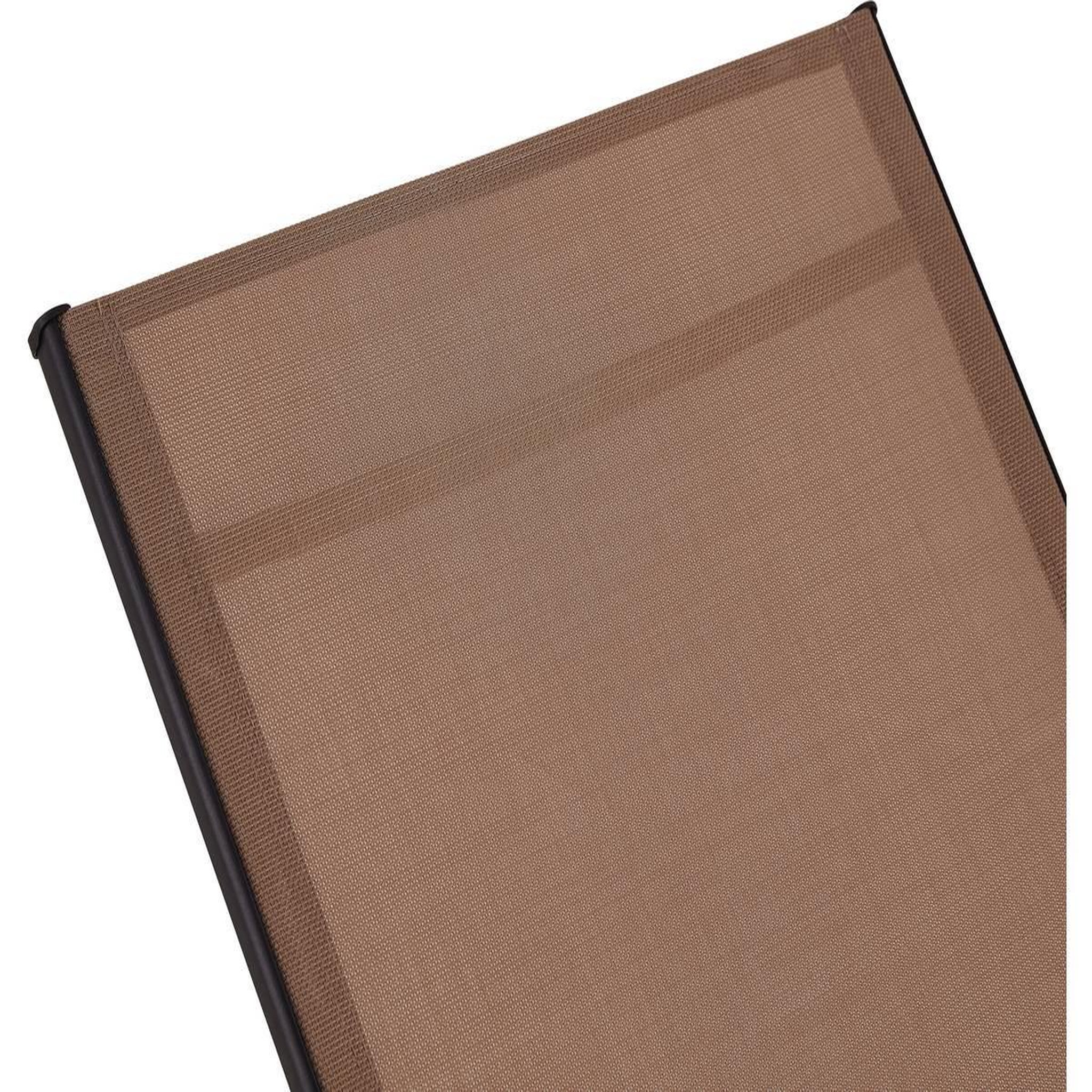 Voir la diapositive 4 : Habitat et Jardin Lot de 2 bains de soleil en métal avec accoudoirs  farniente  - taupe