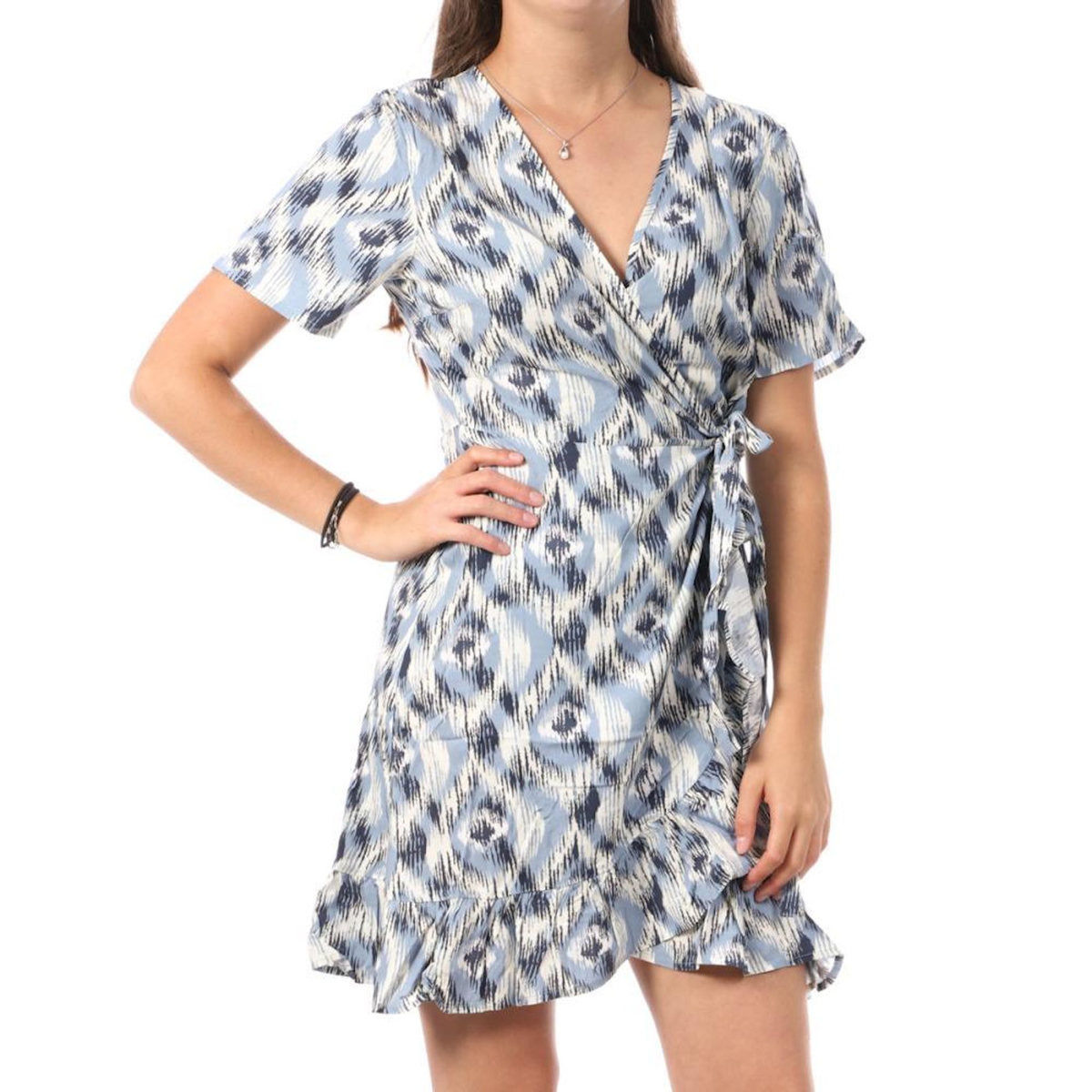 Only Robe Bleu Femme Only Marlie Wrap