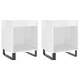 Voir la diapositive 2 : VIDAXL Tables de chevet 2 pcs blanc brillant 40x35x50 cm