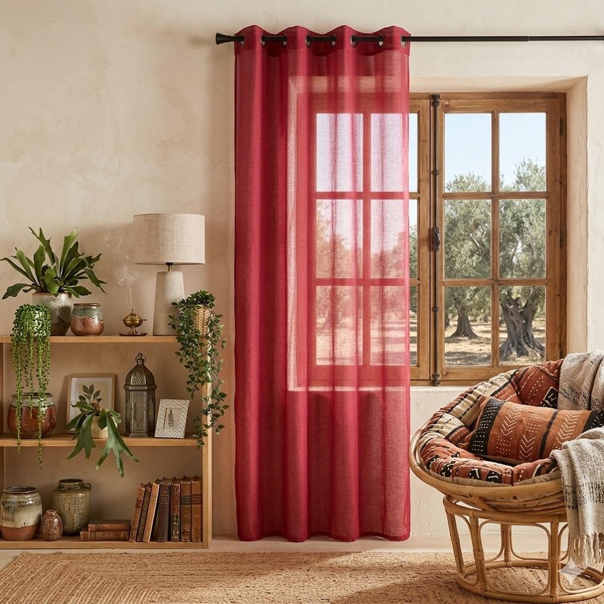 Voir la diapositive 2 : Eden Voilage a oeillets linwood design et moderne