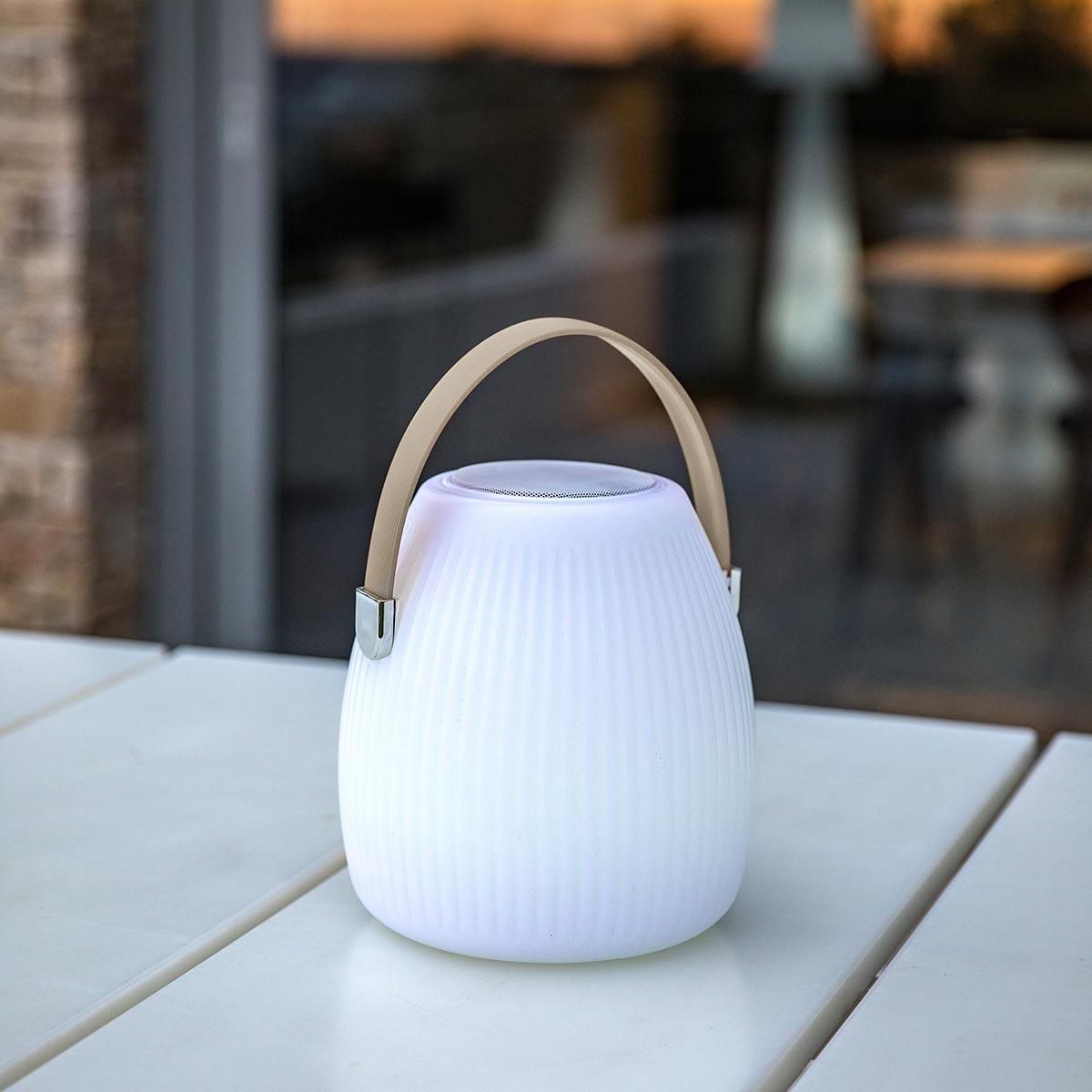 Lumisky Lampe enceinte bluetooth sans fil MAY PLAY Beige Polyéthylène H23CM