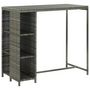 Voir la diapositive 2 : VIDAXL Ensemble de bar de jardin 5 pcs et coussins Resine tressee Gris