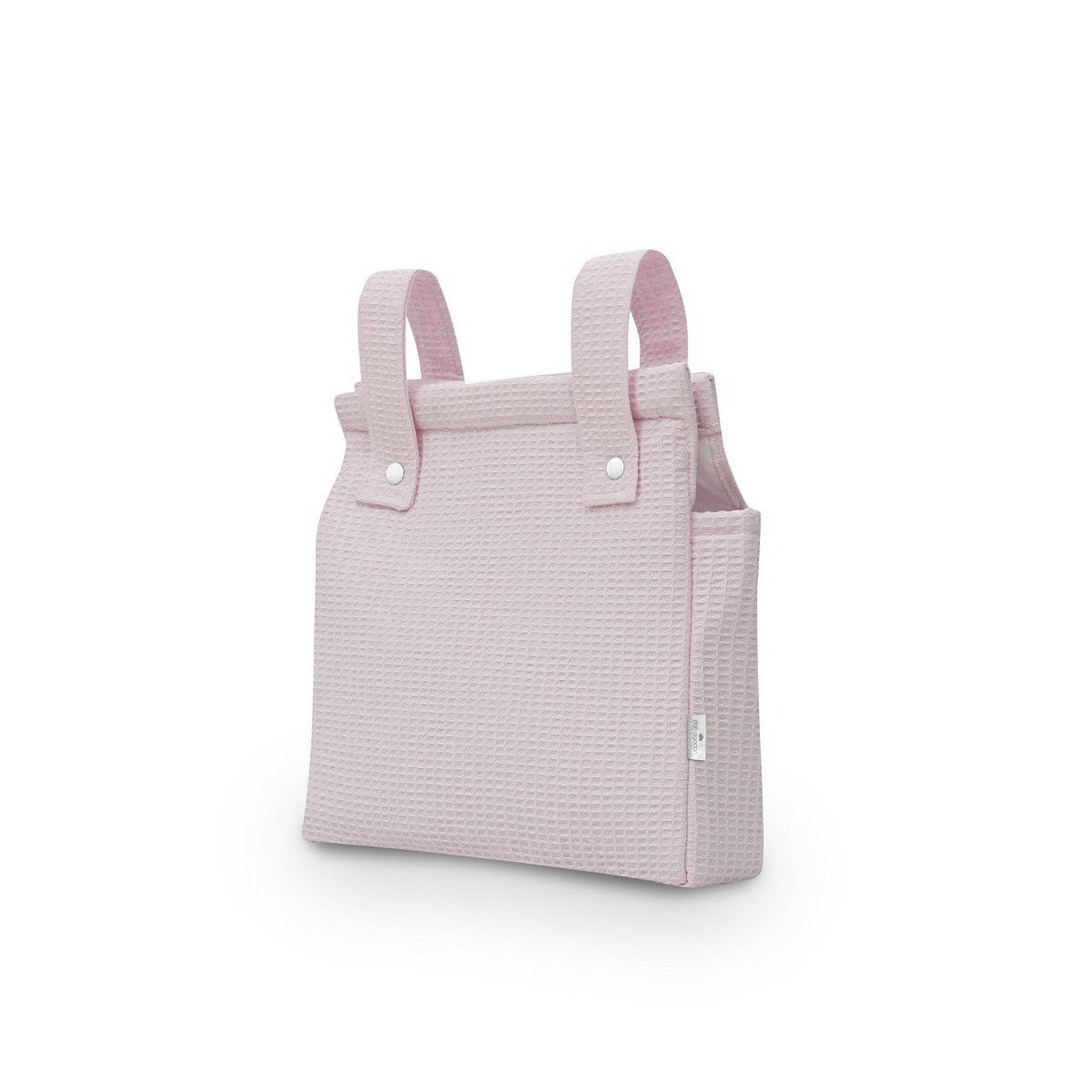 INTERBABY Sac de poussette  - coton nid d'abeille - rose - se suspend au guidon