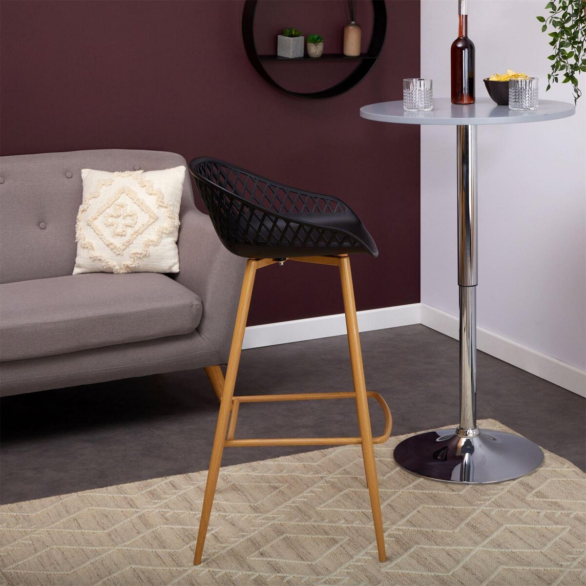 IDIMEX Lot de 2 tabourets de bar IREK, en plastique