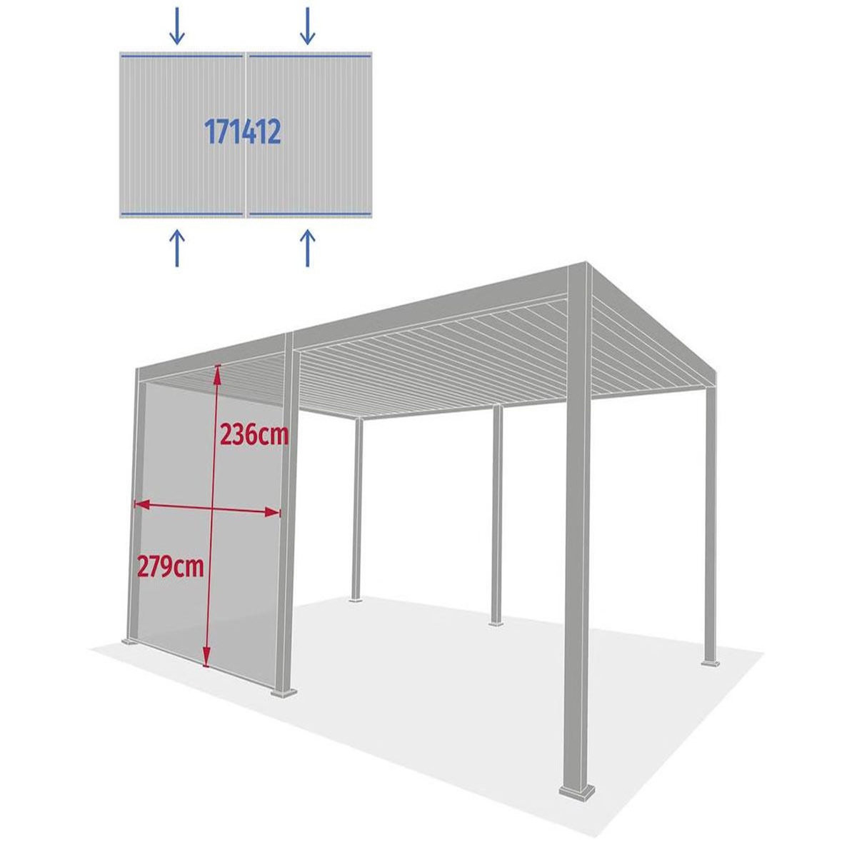 HESPERIDE Store 3 m pour pergola bioclimatique Evora 4 x 3 m argile - Hespéride