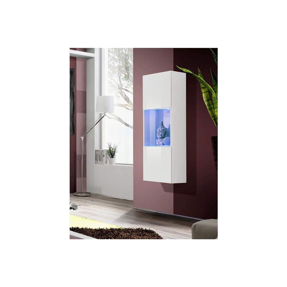 Paris Prix Vitrine LED Murale Design  Fly A3  126cm Blanc