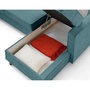 Voir la diapositive 3 : LISA DESIGN Jake - canapé panoramique d'angle gauche 7 places convertible avec coffre en tissu velours relief