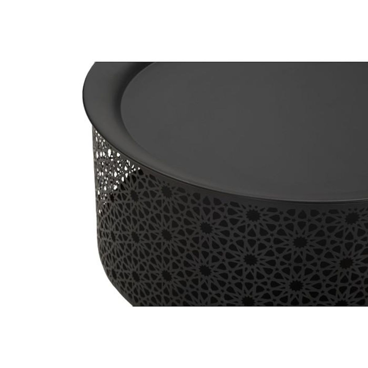 Paris Prix Table d'Appoint Avec Rangement  Blacky  50cm Noir & Or