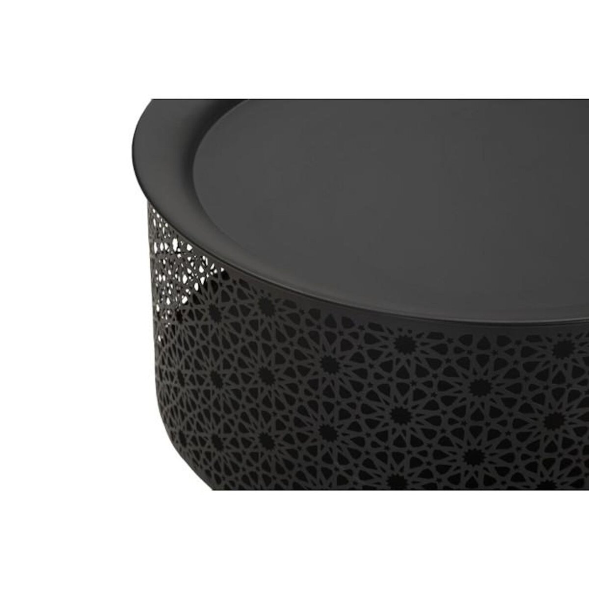 Paris Prix Table d'Appoint Avec Rangement  Blacky  50cm Noir & Or