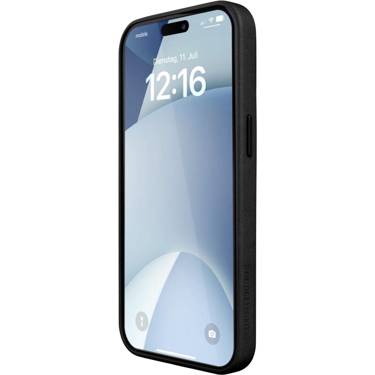 WOODCESSORIES Coque iPhone 15 Pro Max Cuir noir