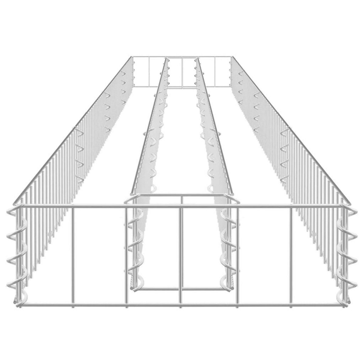 VIDAXL Lit sureleve a gabion Acier galvanise 360x30x10 cm