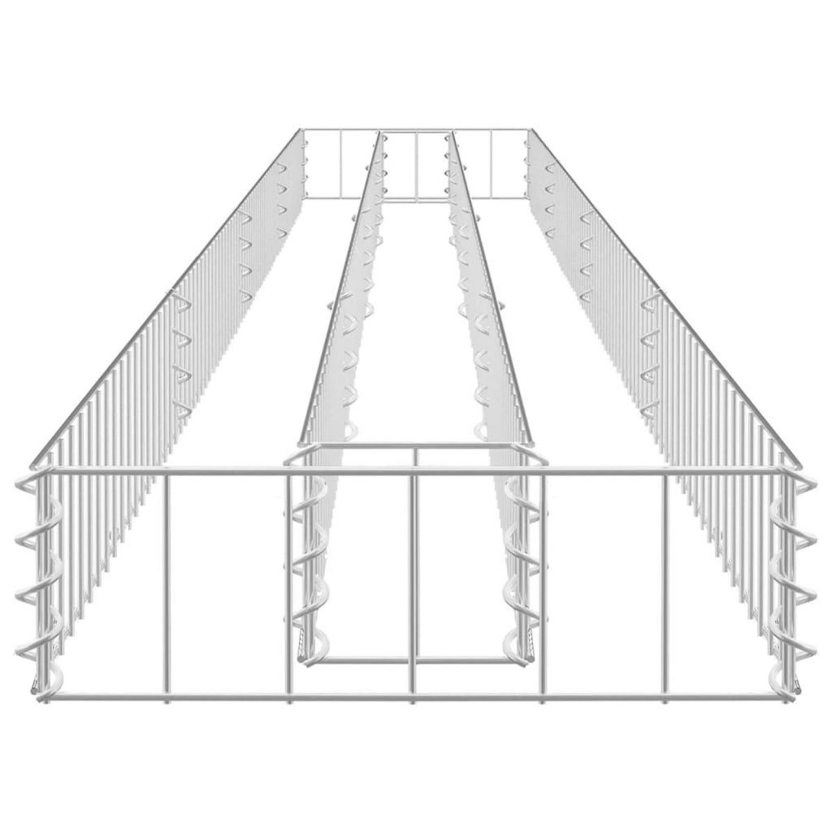 VIDAXL Lit sureleve a gabion Acier galvanise 360x30x10 cm