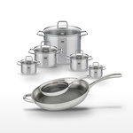 ELO Lot Poêles 24cm & 32cm Elo Relief Evolution avec 5 Faitouts Elo