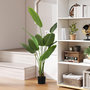Voir la diapositive 2 : HOMCOM Plante artificielle bananier H.160cm 10 grandes feuilles grand réalisme pot inclus