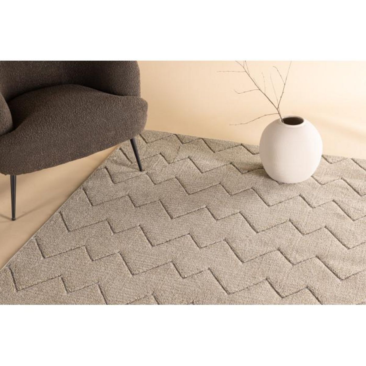 Paris Prix Tapis Déco  Fia  200x290cm Marron