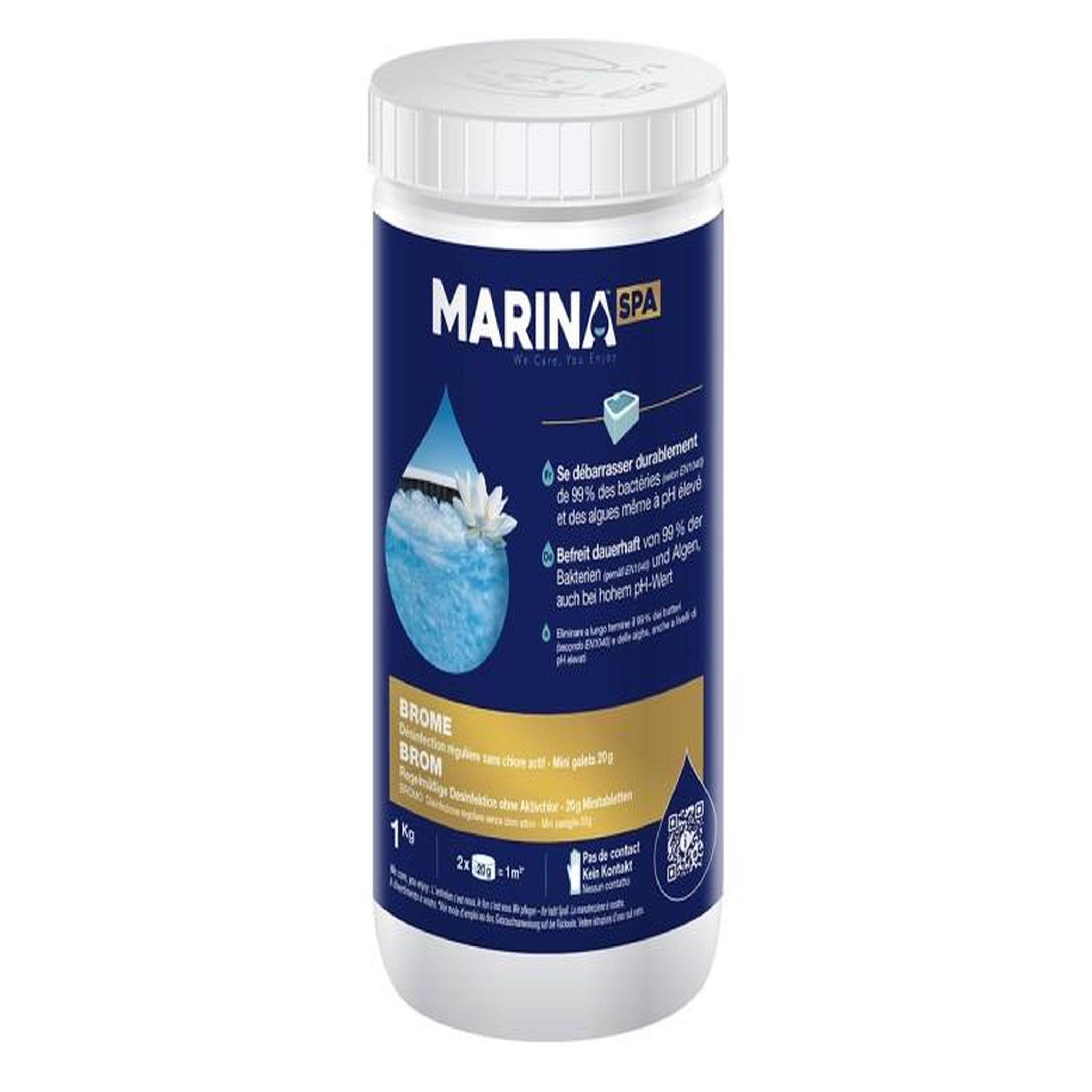 Voir la diapositive 2 : MARINA Brome en galets pour spa 1 kg - Marina Spa