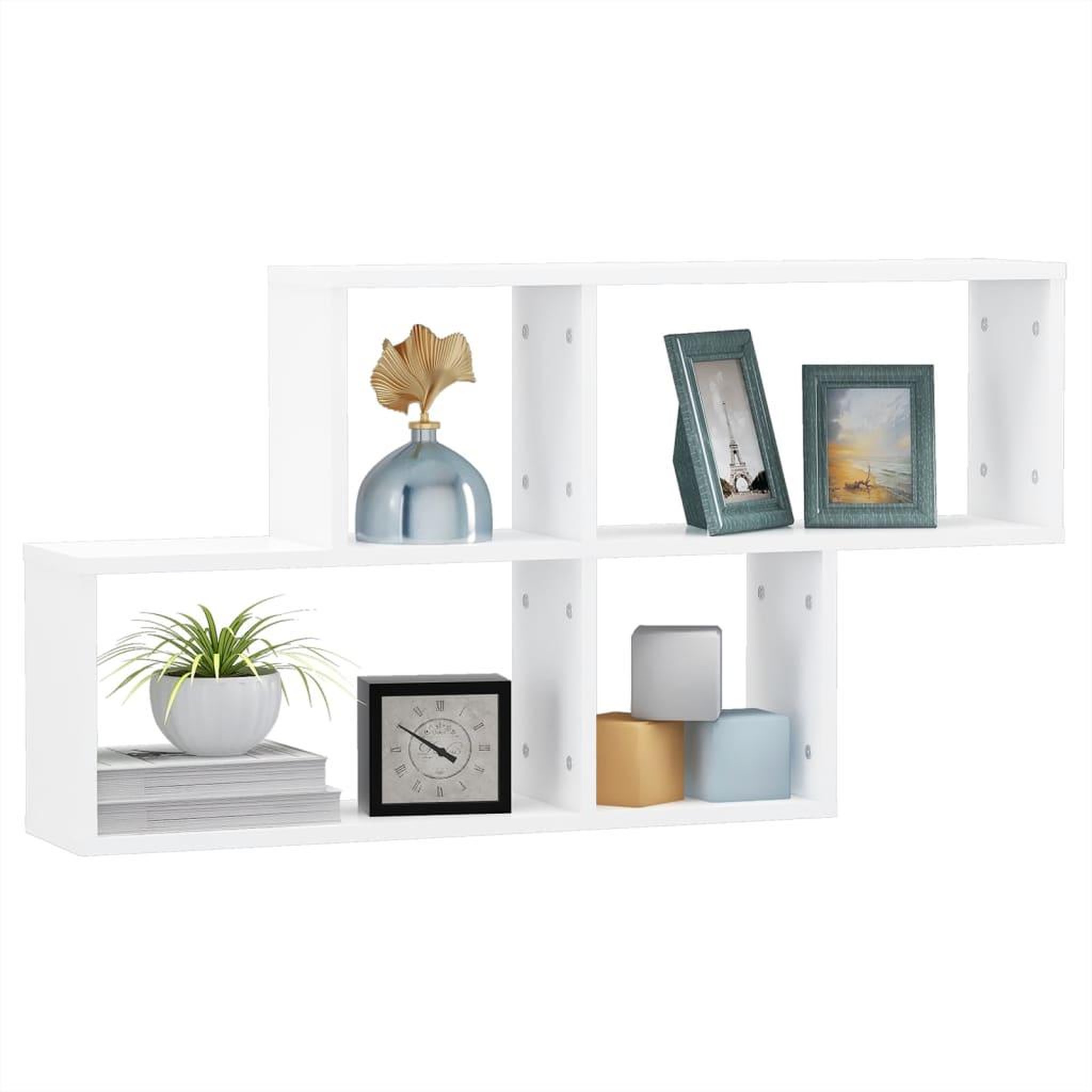 Voir la diapositive 3 : VIDAXL Etagere murale Blanc 100x18x53 cm Bois d'ingenierie