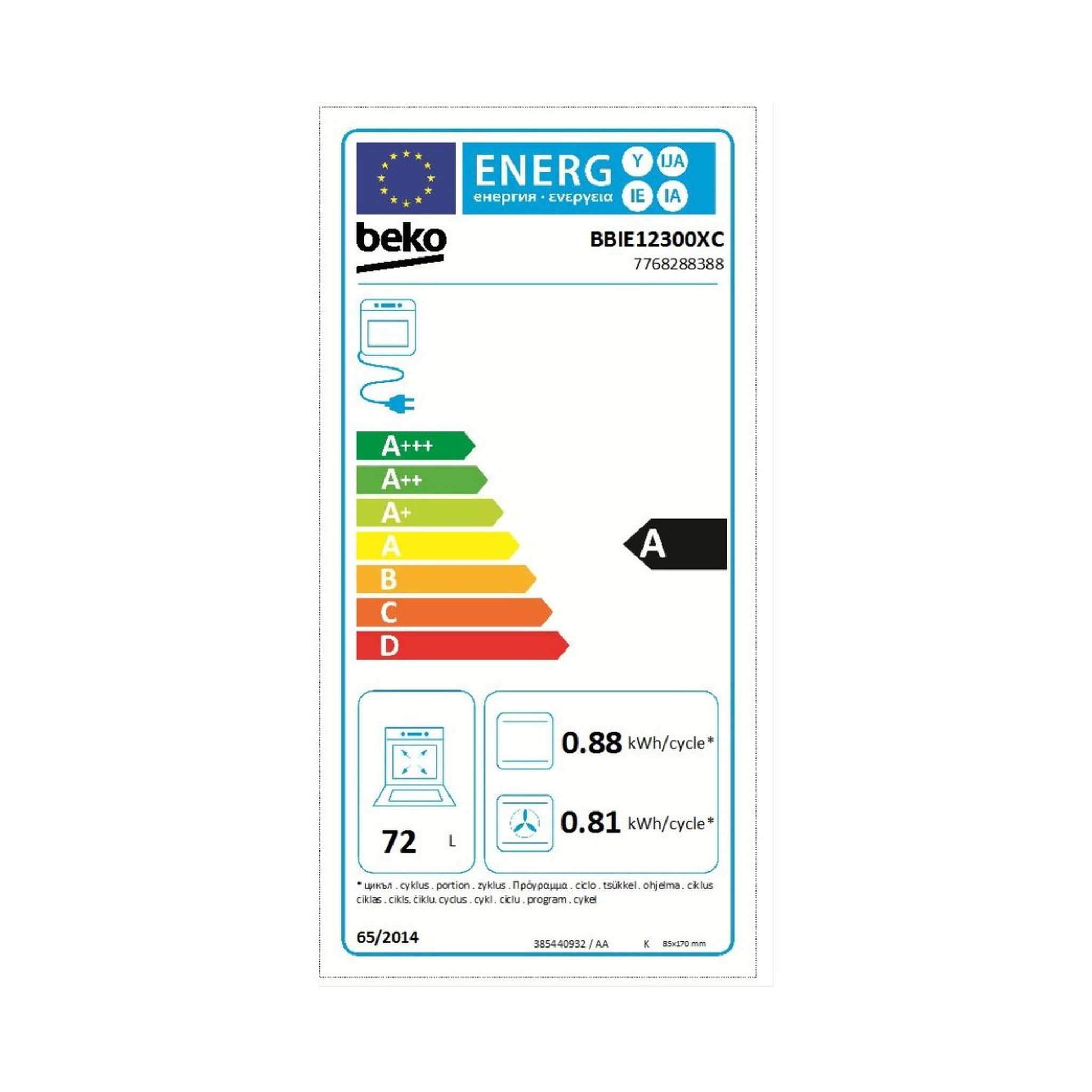 Voir la diapositive 3 : Beko Four encastrable BBIE12300XC