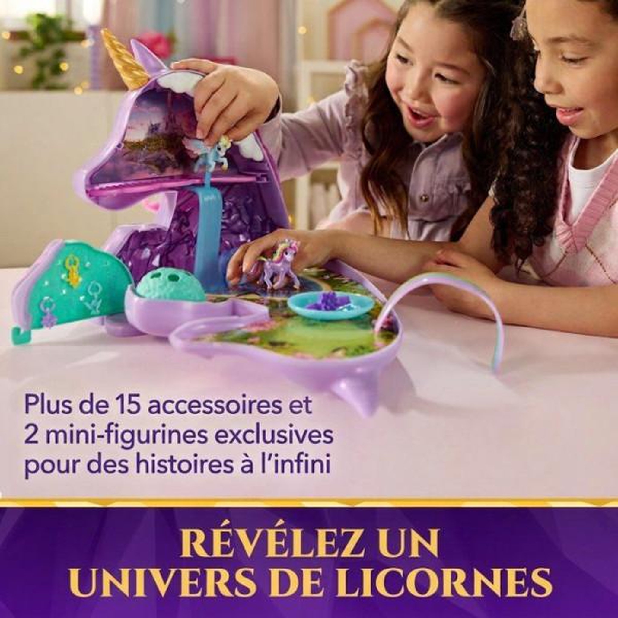 Voir la diapositive 4 : SPIN MASTER Tete a coiffer 2 en 1 Licorne Wildstar - Unicorn Academy - Se transforme en playset - SPIN MASTER - A partir De 4 Ans