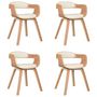 Voir la diapositive 2 : VIDAXL Chaises a manger lot de 4 creme similicuir et bois courbe
