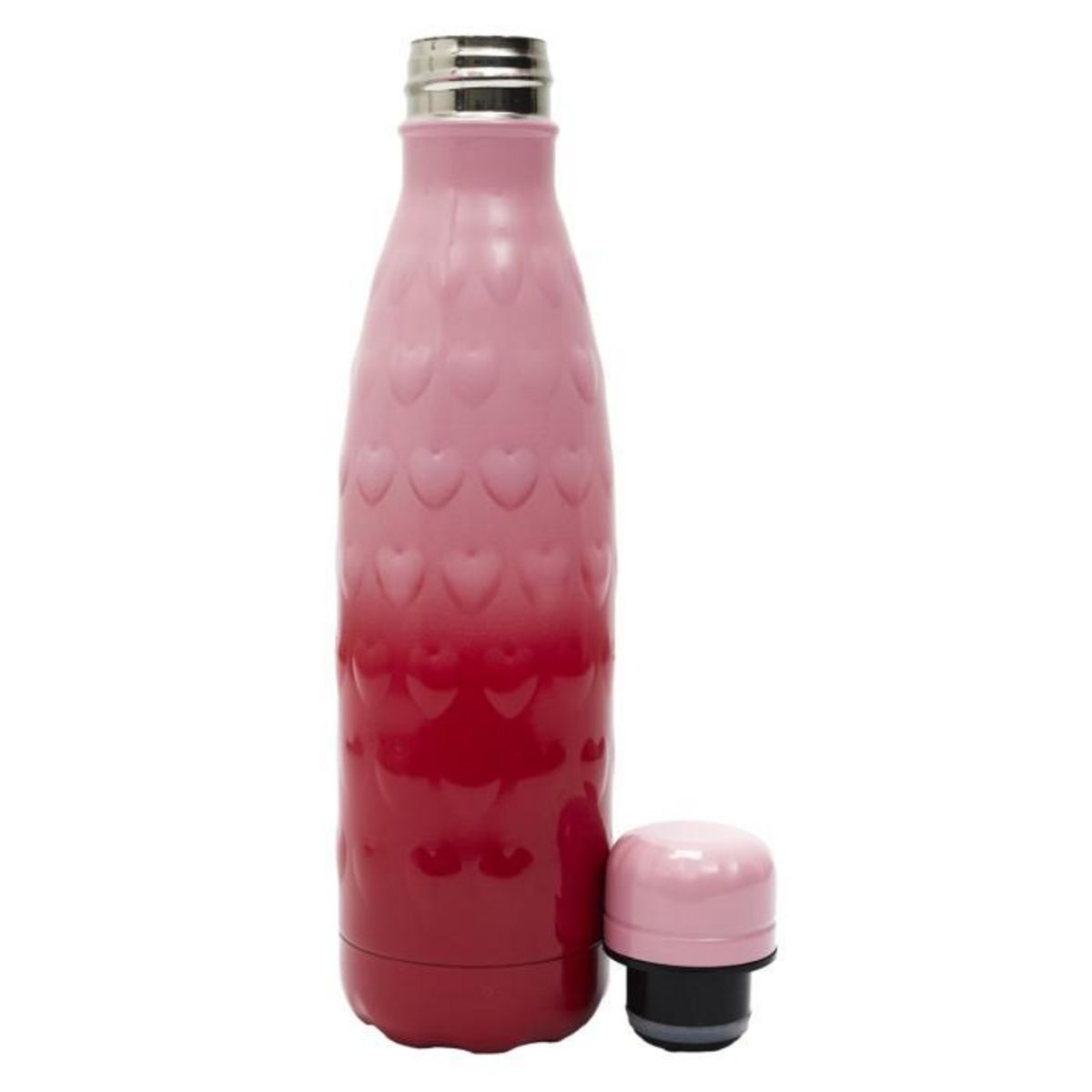 Paris Prix Bouteille Isotherme Embossée  Cœur  50cl Rouge & Rose