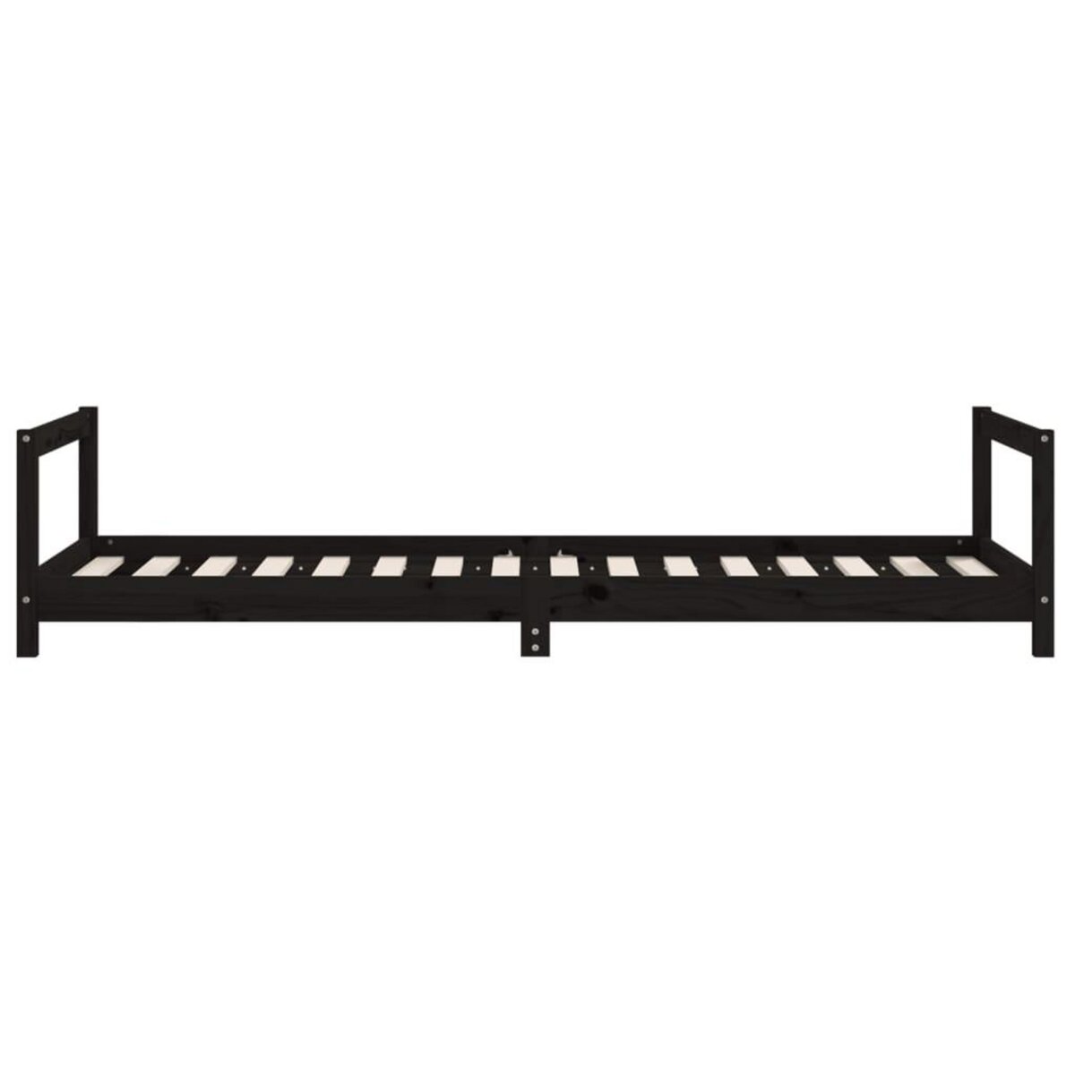 VIDAXL Cadre de lit pour enfants noir 90x200 cm bois de pin massif