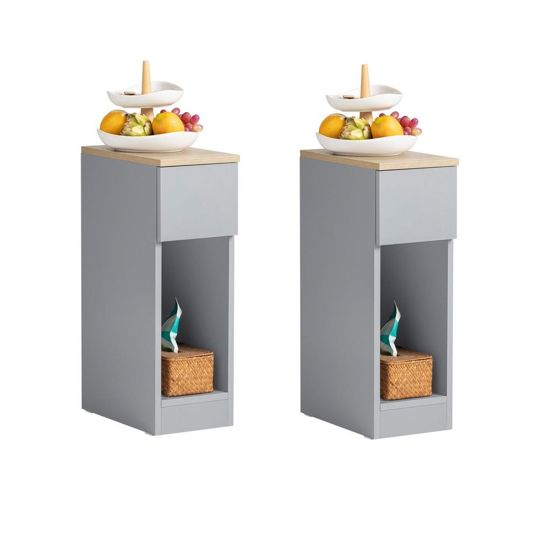 Voir la diapositive 1 : SOBUY SoBuy - Lot De 2 Tables De Chevet à 1 tiroir - Minimaliste - FBT111X2