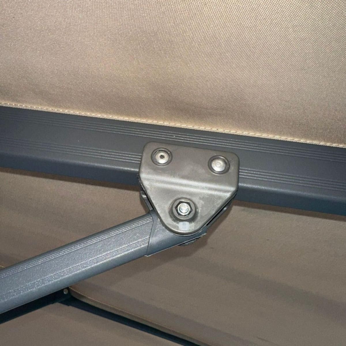 KZ GARDEN Parasol de Jardin Inclinable Ø300cm Design Sable et Bordure Marron - Parasol déporté Toile Polyester Anti UV KZ GARDEN