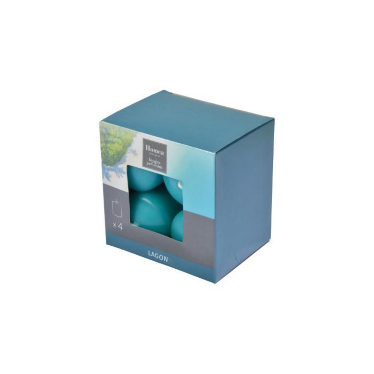 Paris Prix Lot de 4 Bougies Pilier  Essentiel II  6cm Lagon