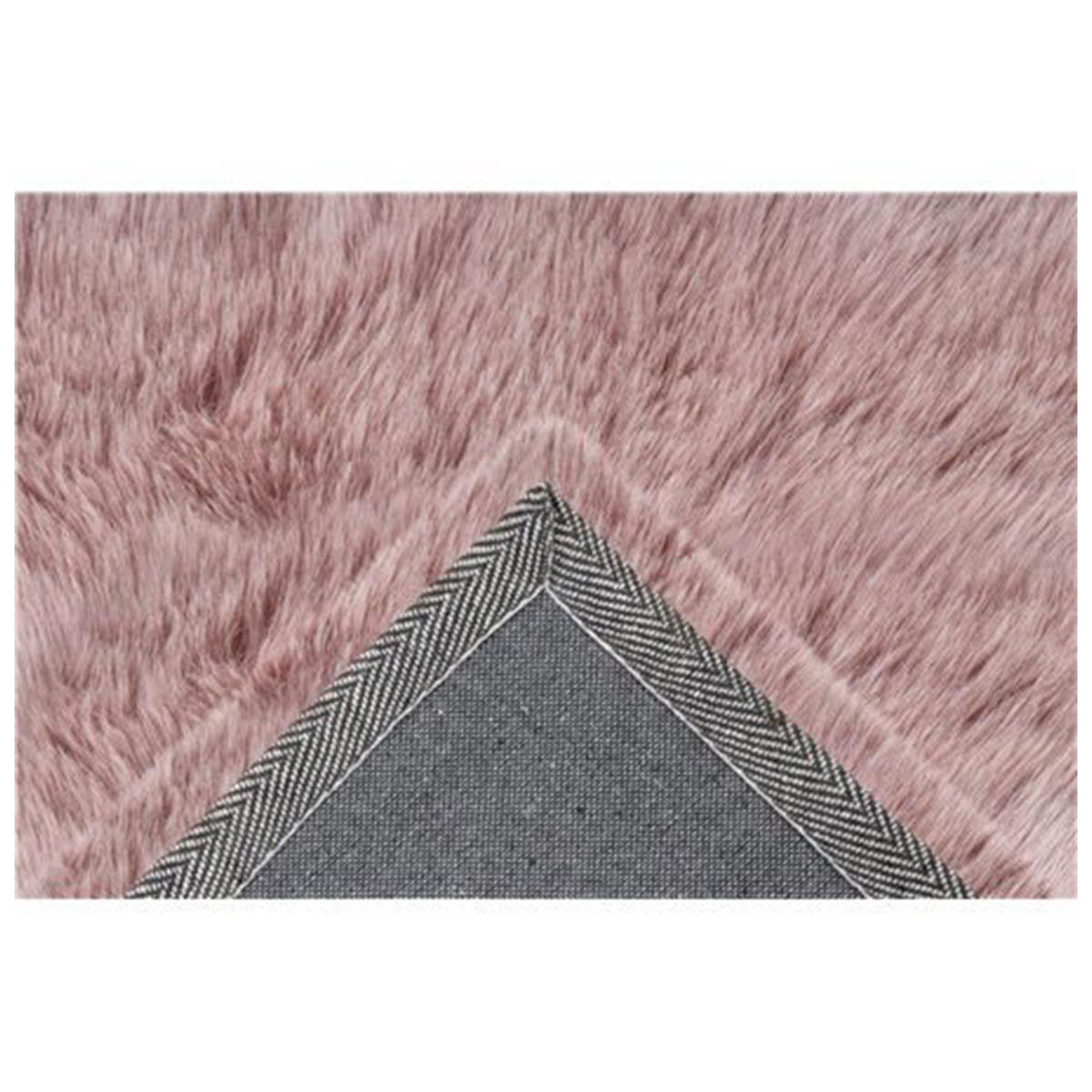 Voir la diapositive 4 : Paris Prix Tapis imitation fourrure à poils longs  tender  rose