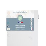 BABYCALIN Matelas hygiène déhoussable lit bébé 60 x 120 cm - 100% polyuréthane - Blanc