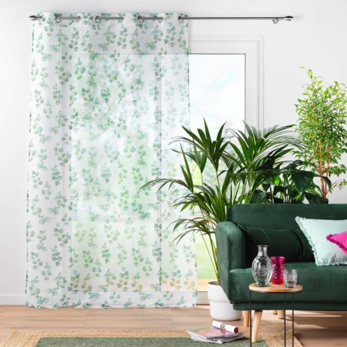 Paris Prix Rideau Voilage à Œillets  Leandre  140x240cm Vert