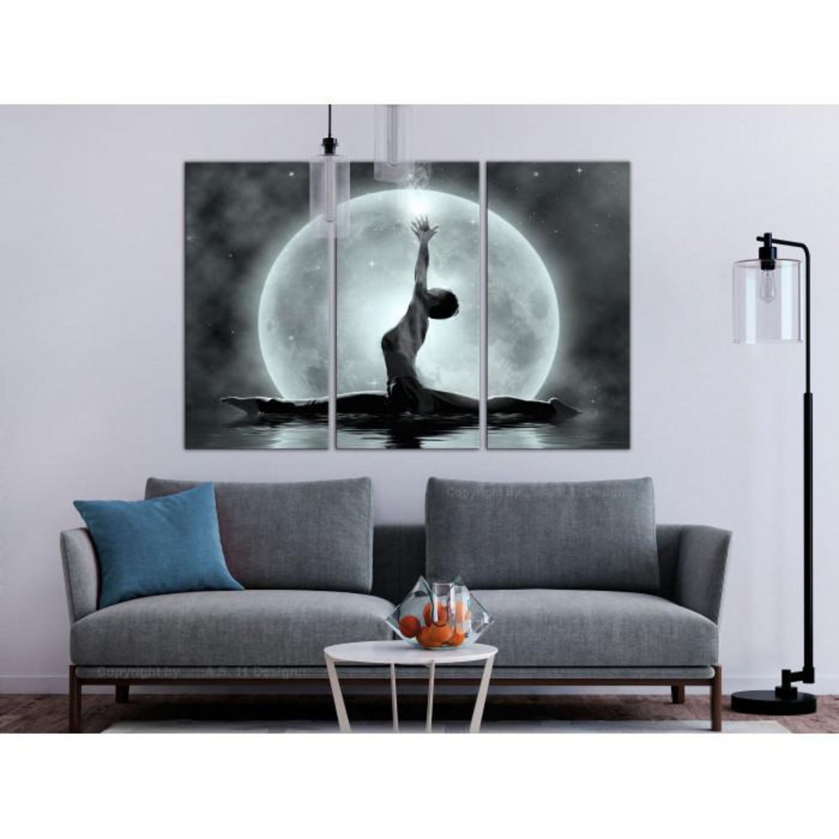 Paris Prix Tableau Imprimé 3 Panneaux  Twine Grey