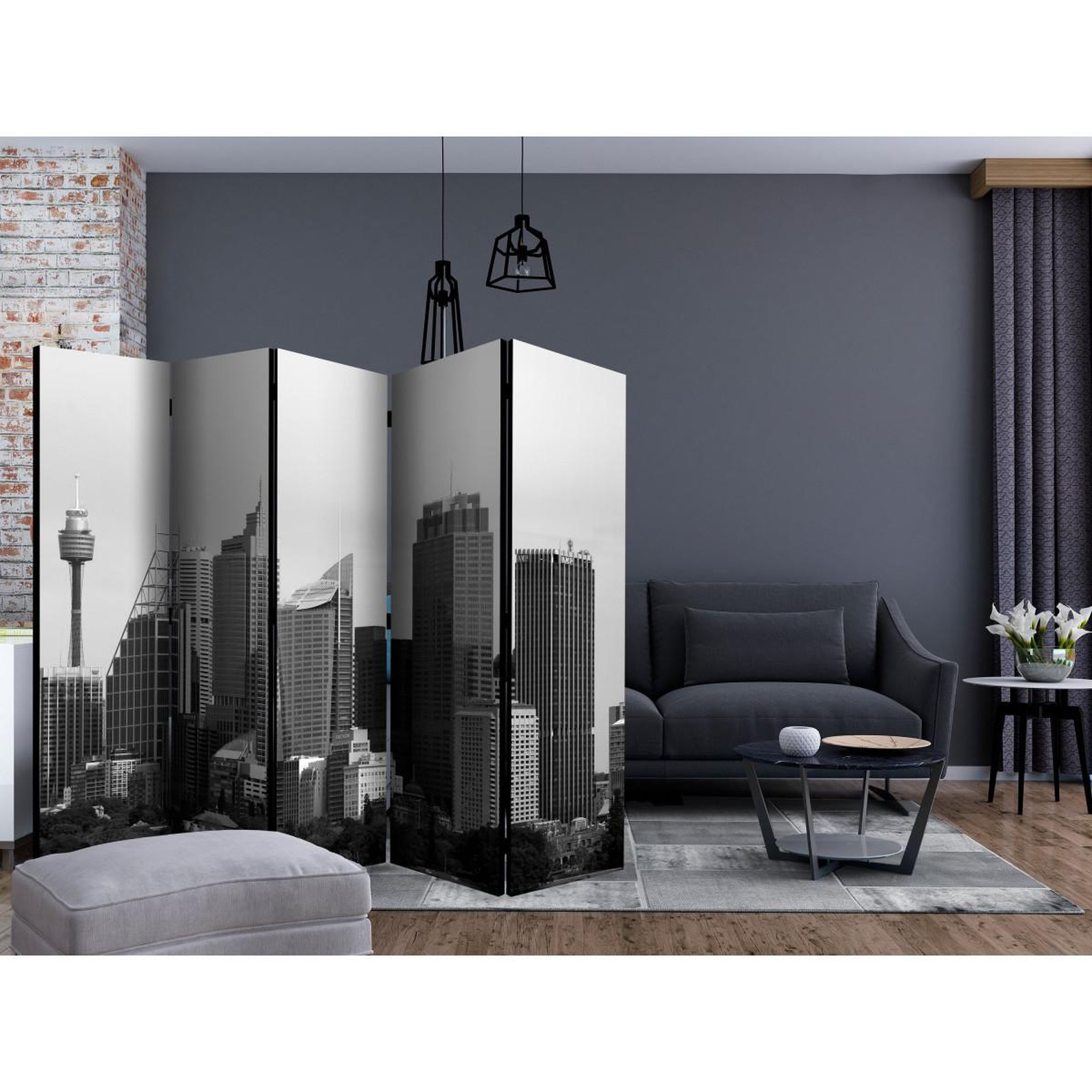 Voir la diapositive 2 : Paris Prix Paravent 5 volets  skyscrapers in sydney  172x225cm