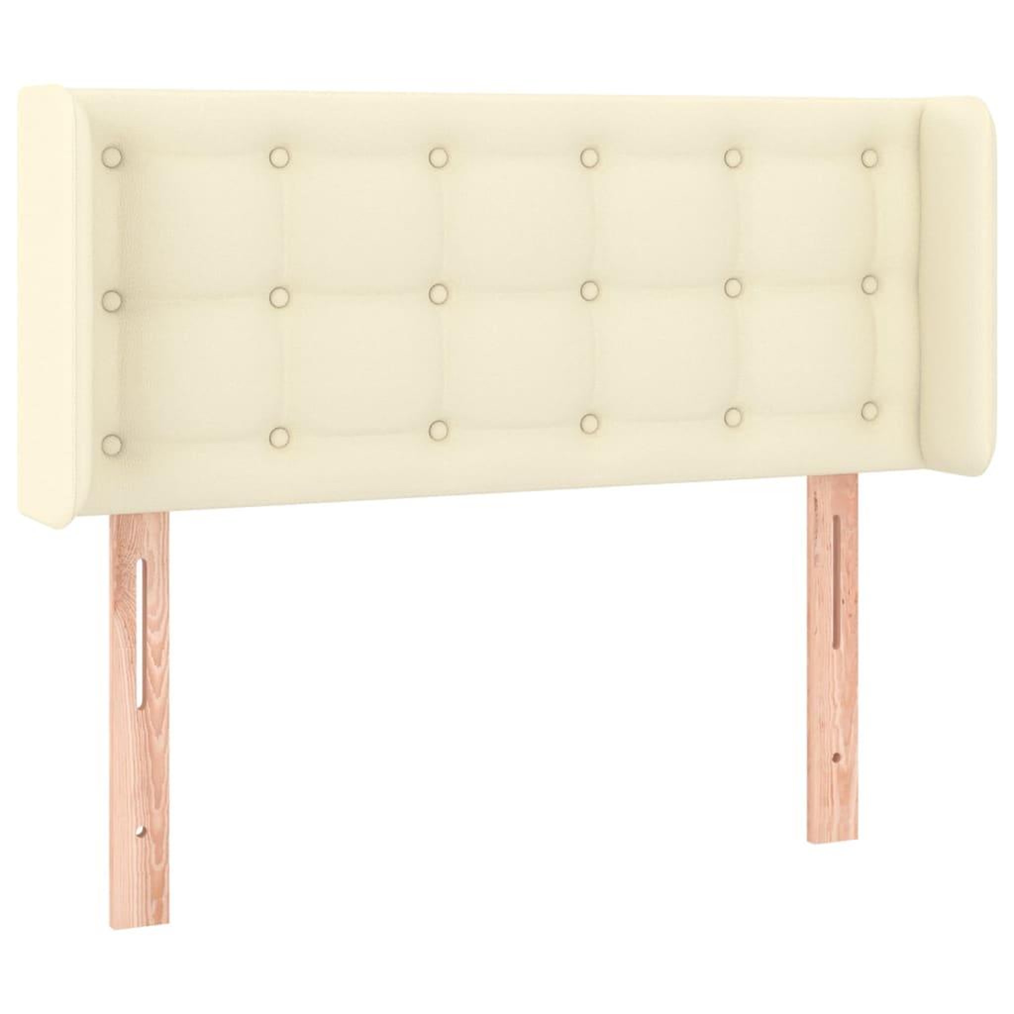 Voir la diapositive 2 : VIDAXL Tete de lit avec oreilles Creme 103x16x78/88 cm Similicuir