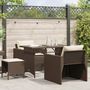 Voir la diapositive 1 : VIDAXL Salon de jardin 4 pcs avec coussins marron resine tressee
