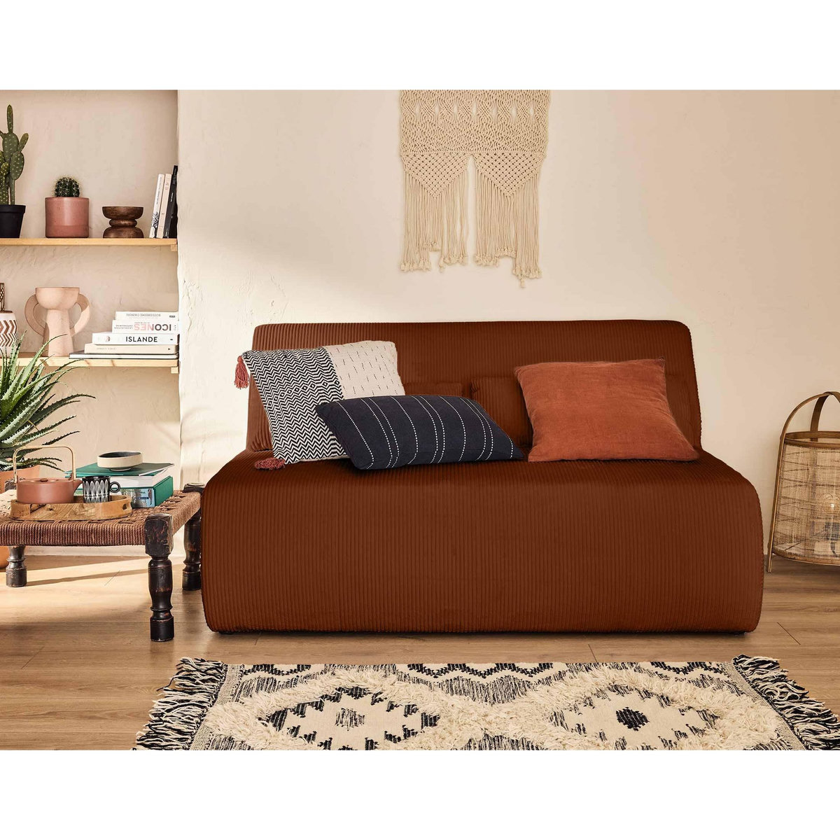 LISA DESIGN Onyx - canapé droit 2 places - en velours côtelé