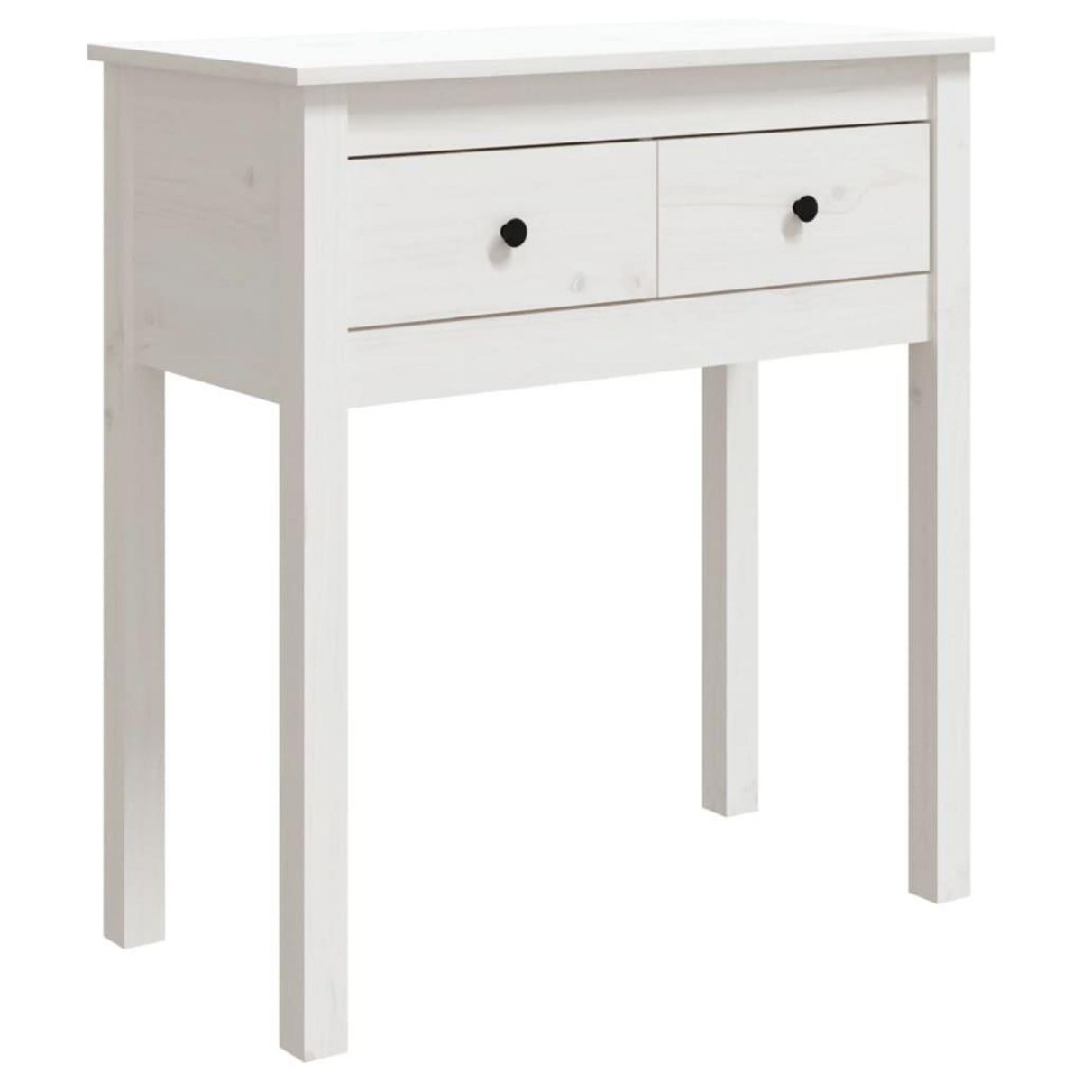 VIDAXL Table console Blanc 70x35x75 cm Bois massif de pin