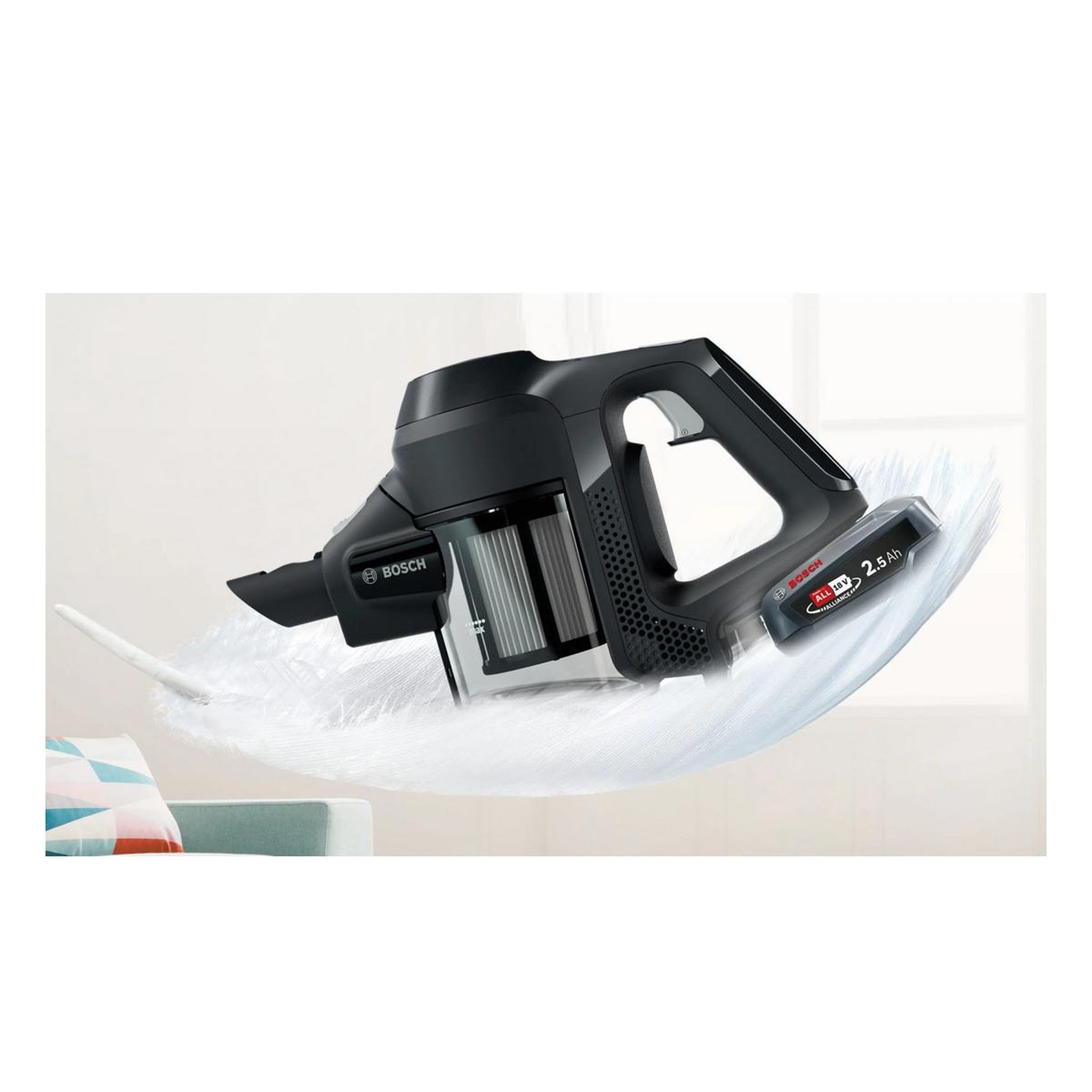 Voir la diapositive 3 : BOSCH Aspirateur balai rechargeable 18v noir - BBS611BSC